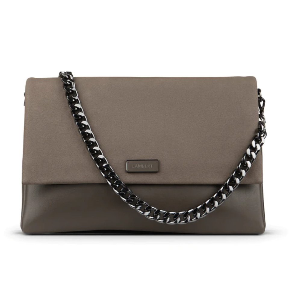 LAMBERT | The Victoria - 3-In-1 Metro Vegan Microsuede Handbag | Brown